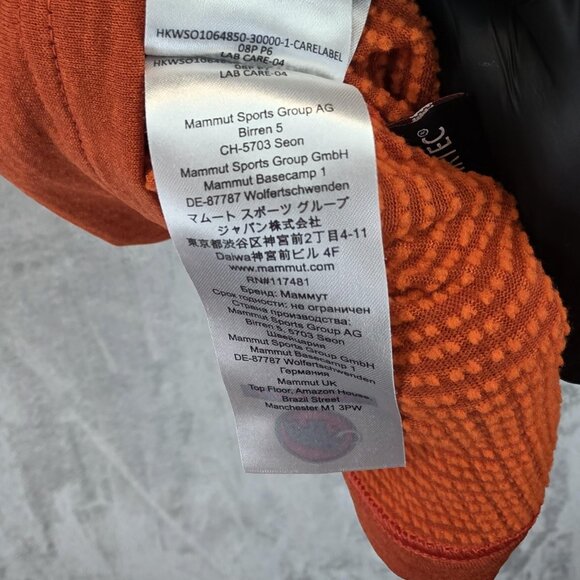 Mammut Pullover Mens Medium Orange Half Zip Chest Pocket Athletic Hiking Outdoor - Picture 11 of 12